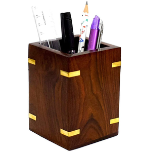 Stationery Storage Wood Pen And Pencil Holder Top Designer Pieces Customized Wooden Pen Holder With Logo - Product Image 1