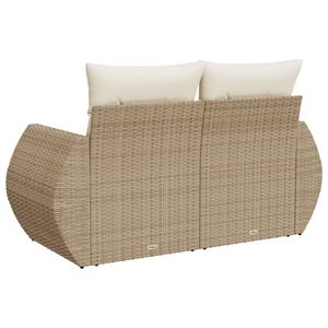 Sofá Modular de Jardín de 2 Plazas, Color Beige, Ratán PE, Acero con Recubrimiento en Polvo, Sofá Modular de Jardín de Ratán PE Beige de Moda 2022, con Recubrimiento en Polvo - Product Image 6