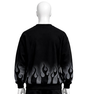 2026 New Long Sleeved Men <b>Black</b> Digital Printing Crewneck Sweatshirt Casual Round Neck Wholesale Streetwear Sweatshirt <b>Hoodie</b> - Product Image 2