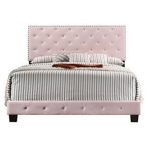 Affascinante Letto Imbottito Rosa in Stile Transizionale per Interni Eleganti - Product Image 2