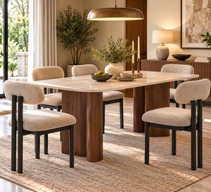 Chaises de salle à manger modernes rembourrées de style européen, chaise de salle à manger élégante en bois massif de style nordique - Product Image 1