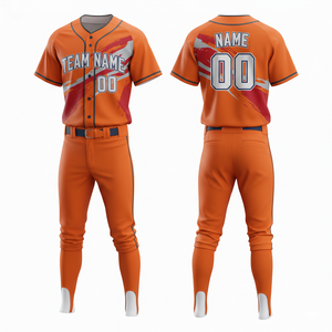 Uniforme de Béisbol Personalizable y Transpirable con Cuello en V, Pantalones y Camiseta de Alta Calidad con Estampado Sublimado - Product Image 1