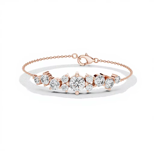 AFFORDABLE 3.0CT LAB GROWN CUT DIAMOND RHODIUM PLATED LUXURY BRACELET SET 18KT SOLID <b>ROSE</b> <b>GOLD</b> for ENGAGEMENT DAILY/OFFICE WEAR - Product Image 1