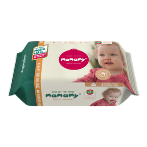 Toallitas Húmedas Clásicas para Bebés, Protección Segura Contra Irritaciones, Coco Fosfatidil Mamamy Tropical, 100 Unidades, Higiene Suave para la Piel, No Tejidas - Product Image 1
