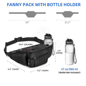 Sac banane de sport d'extérieur léger avec ceinture réglable, fermeture éclair sécurisée, rangement multi-poches, durable, grande capacité, tendance - Product Image 3