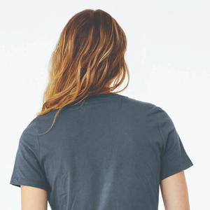 100% Airlume Combed and <b>Ring</b> Spun Cotton 32 Single 4.2 oz Vintage Navy Womens Relaxed Women's Short Sleeve O Neck T-Shirt - Product Image 6