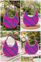 Sac à bandoulière en perles fait main pour femmes |   Sac à main de soirée à motif floral de créateur |   Pochette de soirée et de mariage colorée