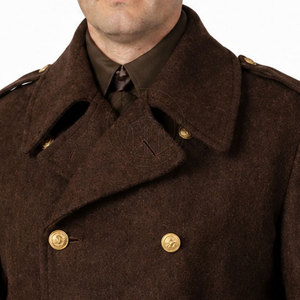 Trench-coat léger, écologique et respirant en tissu coton/laine lisse, col carré, simple, boutonnage frontal - Product Image 5