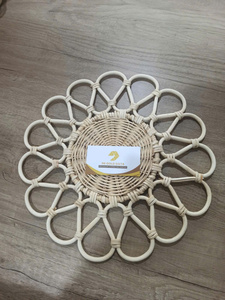 Eco Friendly Natural Rattan Placemat Handmade <b>Round</b> Woven <b>Table</b> <b>Mat</b> Durable Rattan Charger Plates for Dining Wedding Party Use - Product Image 4