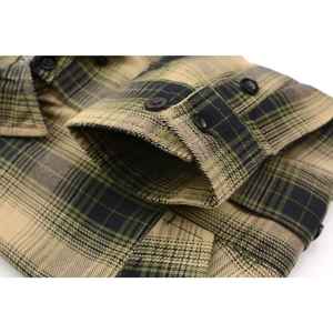 เสื้อเชิ้ตผ้าแฟลนเนลลายสก็อตแขนยาวสไตล์อเมริกันเรโทรสำหรับผู้ชาย  คอปก  กระดุมเขาสัตว์  ผ้าฝ้าย 100%  ODM  เสื้อเชิ้ตแฟลนเนลลำลองสำหรับฤดูใบไม้ร่วง - Product Image 6
