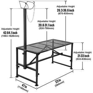 Soporte Metálico Ajustable en Altura para Cabras y Ovejas de 47x23 Pulgadas, Equipo para Ordeño y Esquilado de Ganado de 21 a 33 Pulgadas - Product Image 4