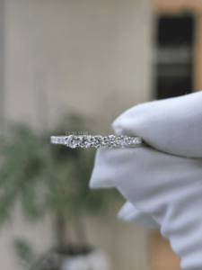 Anillo de Diamante Cultivado en Laboratorio, Corte Redondo, 0.45ct, Oro Rosa, Banda Trenzada con Pavé, Estilo Boda para Mujer - Product Image 4