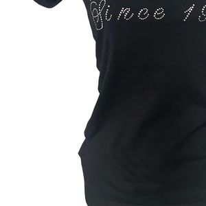 Depuis 1938, Bling Tee, t-shirt en coton doux à col rond et manches courtes, vêtements décontractés à porter tous les jours pour femmes - Product Image 6