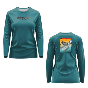 Camiseta de Pesca con Cuello Redondo para Mujer, Sublimada, Unisex, Manga Larga, Secado Rápido, UPF 50, Estampado con la Bandera de EE. UU. y Estrellas Azules, Sudadera para Adultos - Product Image 2