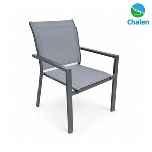 Silla de jardín apilable de <span class=keywords><strong>aluminio</strong></span> de alta calidad moderna para comedor al aire libre patio para hoteles parques cocinas villas - Product Image 6