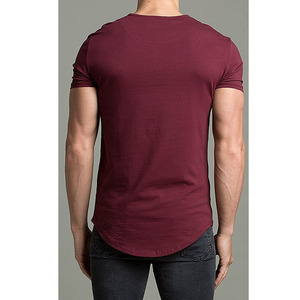เสื้อยืดคอกลมแขนสั้นทรงปกติสำหรับผู้ชาย ผ้าฝ้ายถัก 100% เป็นมิตรกับสิ่งแวดล้อม น้ำหนัก 220 กรัม สีแดงเลือดหมู โลโก้ด้านหน้า สไตล์ลำลอง - Product Image 6