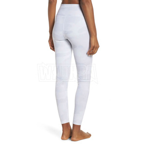Leggings de yoga et de sport taille haute confortables pour l'entraînement, avec logo personnalisé imprimé par sublimation, style sport, pour la gym, vente en gros, taille élastique - Product Image 4