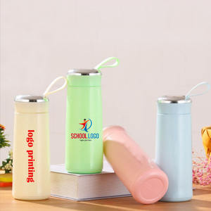 Personalizar Macaron bonito regalo publicitario forro de vidrio agua creativa Simple tienda departamental botella de estudiante con asa - Product Image 1