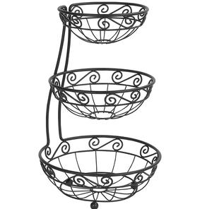 Nuevo Diseño: Cesta de Frutas de Dos Niveles de Metal Negro con Soporte de Alambre para Encimera y Organizador de Almacenamiento - Product Image 6