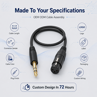 Câble audio professionnel OEM personnalisé, adaptateur TRS mâle 6,35 mm vers XLR femelle 3 broches, câble XLR équilibré pour mixeur, haut-parleur, guitare
