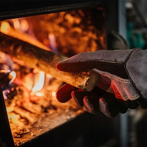Gants de sécurité pour soudage MIG en cuir de vachette résistant à la chaleur élevée, avec coutures en Kevlar, ignifuges, pour soudeurs, OEM, chasse, LGW-0002 - Product Image 4