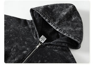 Conjunto Deportivo Personalizado de Felpa Gruesa 100% Algodón, Estilo Vintage, Lavado Ácido, Efecto Desgastado por el Sol, Costuras Invertidas - Product Image 2