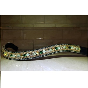 Equestrian Leather Horse Premium Quality Brow Bands With <b>Rhinestone</b> <b>Top</b> Supplier Manufacturer Saman Exports - Product Image 3