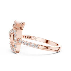 Bague pour femme ORION TWIST en diamant de laboratoire, or rose 18 carats plaqué rhodium, style minimaliste, idéale pour fiançailles, cadeau, soirée, mariage, usage quotidien, glamour - Product Image 4