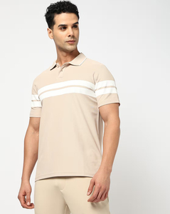 Polo homme de haute qualité avec logo personnalisé, t-shirt à manches longues infroissable en tissu floral tissé, fourniture ODM - Product Image 4