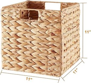 Cesta de Almacenamiento de Jacinto de Agua, Organizador de Ropa Tejido a Mano, Multifuncional, Decoración Minimalista Boho para el Hogar, Hecho por KingCraftViet - Product Image 6