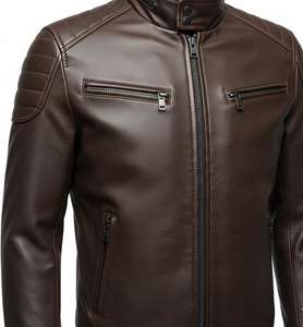 Chaqueta de Cuero Genuino de Piel de Vaca LUXE ENTERPRISES 2026 para Hombre, Diseño OEM, Corte Ajustado, Transpirable, con Logotipo Frontal y Cierre de Cremallera, Estilo Casual - Product Image 5