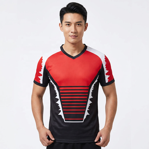 Custom Sublimation Men's Sport T-<b>Shirt</b> O-Neck Short Sleeve <b>Geometric</b> Pattern Quick Dry Regular Fit 100% Cotton Streetwear Red - Product Image 5