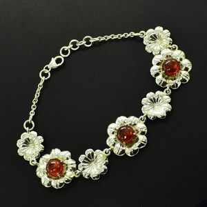 Pulsera de Plata de Ley 925 con Piedras Preciosas de Cornalina, Diseño Exclusivo, Regalo para Ella, Venta al Por Mayor, Novedad 2026 - Product Image 1