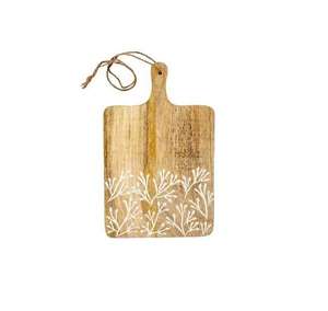 Tabla de cortar de madera de mango con estampado floral, muy vendida, con asa, tabla redonda decorativa para servir, para la cocina y la decoración del hogar. - Product Image 2
