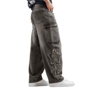 Manufacturer Direct Men's Wholesale Breathable Casual Dark Straight Solid Denim Jeans Embroidery for Summer Autumn Winter - Product Image 4