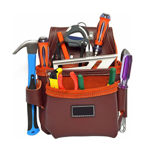 OEM Service Latest Custom Design Reusable Leather Tool Belt Customized Logo Genuine Leather Tool Bag - Product Image 1
