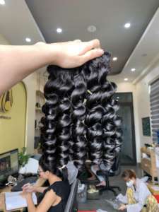 32 pouces de Long vague profonde torsion Extension de cheveux trame unique vague océanique couleur naturelle Crochet tressage cheveux trame de cheveux en vrac - Product Image 3