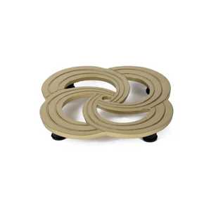 Premium Cast Brass Metal Trivet Gold Interlocking Swirl Design Heat Resistant Pot Stand Heavy Duty <b>Table</b> <b>Protector</b> Kitchenware - Product Image 1