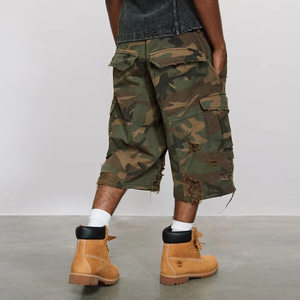 Shorts Cargo Homme Grande Taille Premium en Coton Lourd 100% Écologique Anti-Plis Personnalisable Uni Décontracté Respirant - Product Image 2