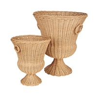 Prix direct d'usine Vente en gros Urne en rotin naturel pour piédestal d'intérieur en osier Vase en rotin pour la décoration intérieure tissée à la main du Vietnam