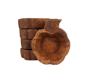 Bols à pâte rustiques en bois d'acacia pour bougies, sculptés à la main, décoratifs, en forme de citrouille, style ferme, fabriqués au Vietnam - Product Image 1