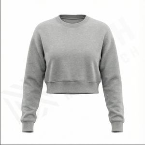 Sudadera corta de moda para mujer, jersey de un hombro personalizado, Sudadera con capucha para mujer, sudadera de algodón de marca nueva - Product Image 2