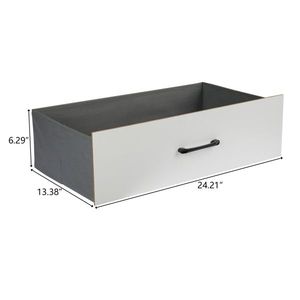 Armadio Decorativo in Tessuto Non Tessuto Laminato su Truciolato Bianco 134x40x86cm, Doppia Fila, 4 Ripiani, 8 Cassetti, Organizzatore - Product Image 2