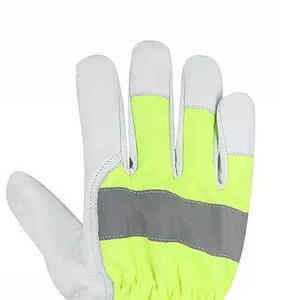 Guantes de Trabajo de Cuero Vacuno de Alta Calidad al por Mayor, Forro de Tela de Aramida, Guantes de Uso Diario para Conductores de Camiones, para Mecánicos - Product Image 3