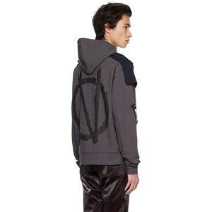 OEM <b>Men's</b> Stylish Streetwear Regular Fit Vintage <b>Pullover</b> Hoodie Ripped Distressed Frayed Printed Rhinestone Eco-Friendly Fleece - Product Image 4