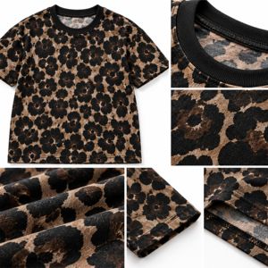 เสื้อยืดคอกลมแขนสั้นทรงโอเวอร์ไซส์สำหรับผู้ชาย AGREE ผ้าฝ้าย 100% สีดำลายทางพิมพ์ลายกลิตเตอร์ สไตล์สตรีท น้ำหนัก 200 กรัม - Product Image 2