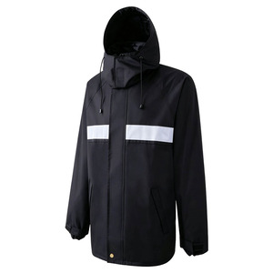 High Visibility Rain Jacket | Waterproof Reflective Safety Workwear | Hooded <b>Raincoat</b> for Construction & Outdoor Work for men - Product Image 5