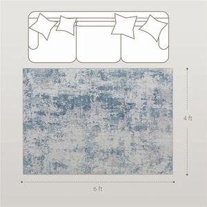 Tappeto Lavabile in Lavatrice Blu per Soggiorno, Camera da Letto e Sala da Pranzo, Set di Tappeti per Pavimento - Product Image 6