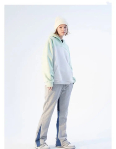 Pantalones Deportivos Grises Unisex Personalizados con Franja Lateral Azul, Cintura Elástica con Cordón, Transpirables, Casuales, para Otoño, Gran Venta - Product Image 4