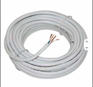 Cable Eléctrico Blanco en Espiral, Conductor de Cobre, Aislamiento de PVC, Trenzado, 450V, para Uso en Edificios - Product Image 1